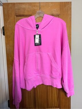 GAP Bright Pink Full-Zip Hooded Sweatshirt